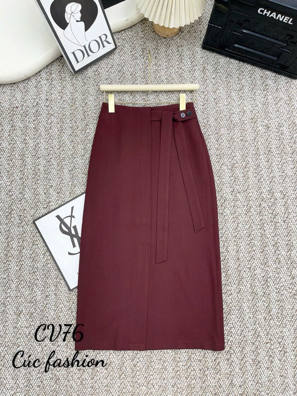 CV76 Chân váy A vạt dây 2 khuy