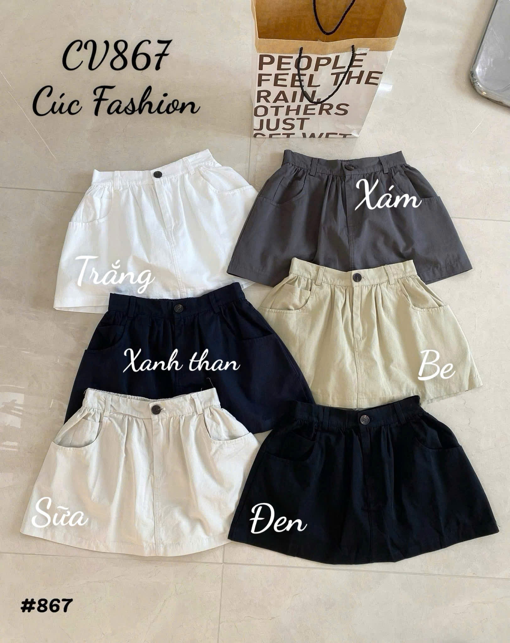 CV867 Chân váy ngắn lưng chun
