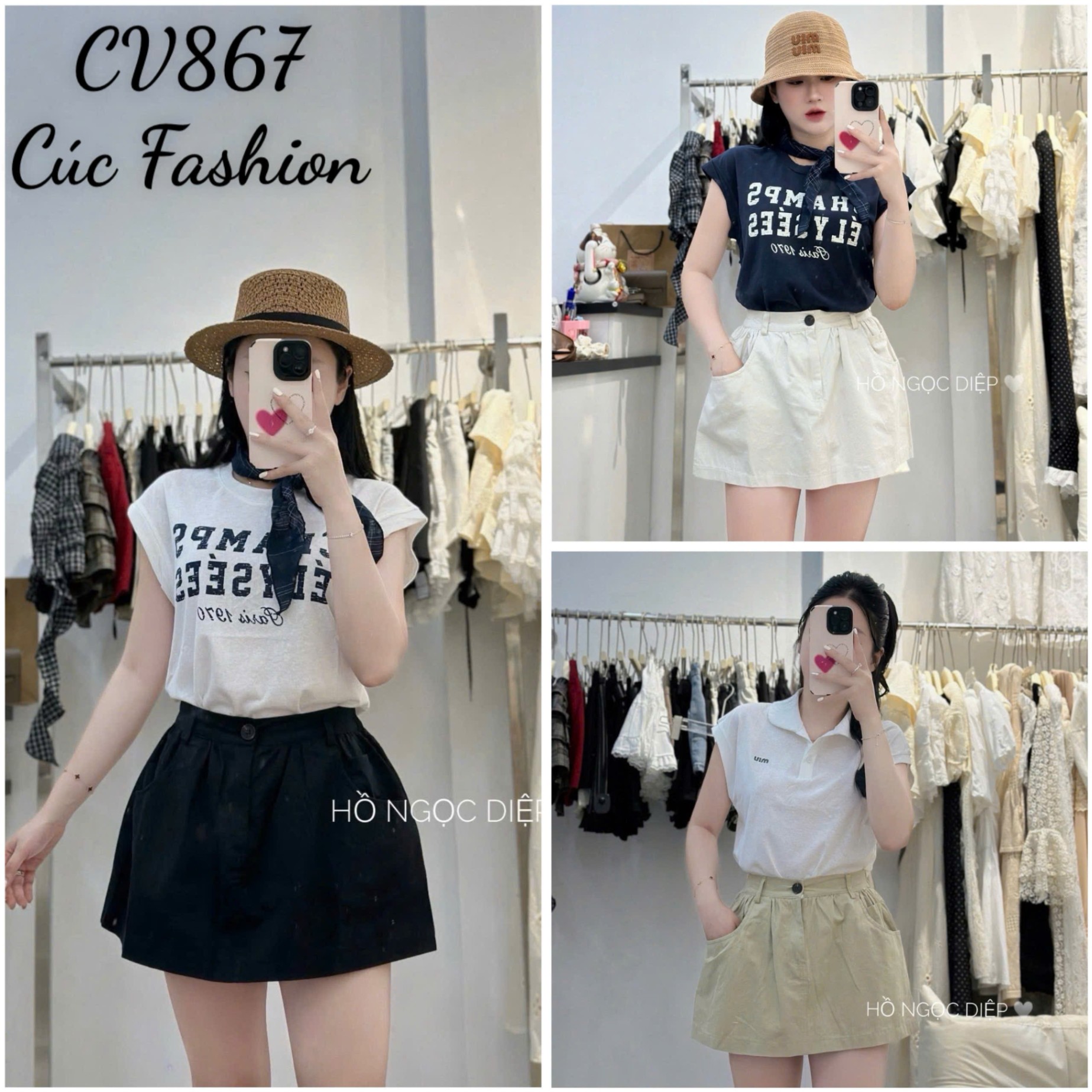 CV867 Chân váy ngắn lưng chun