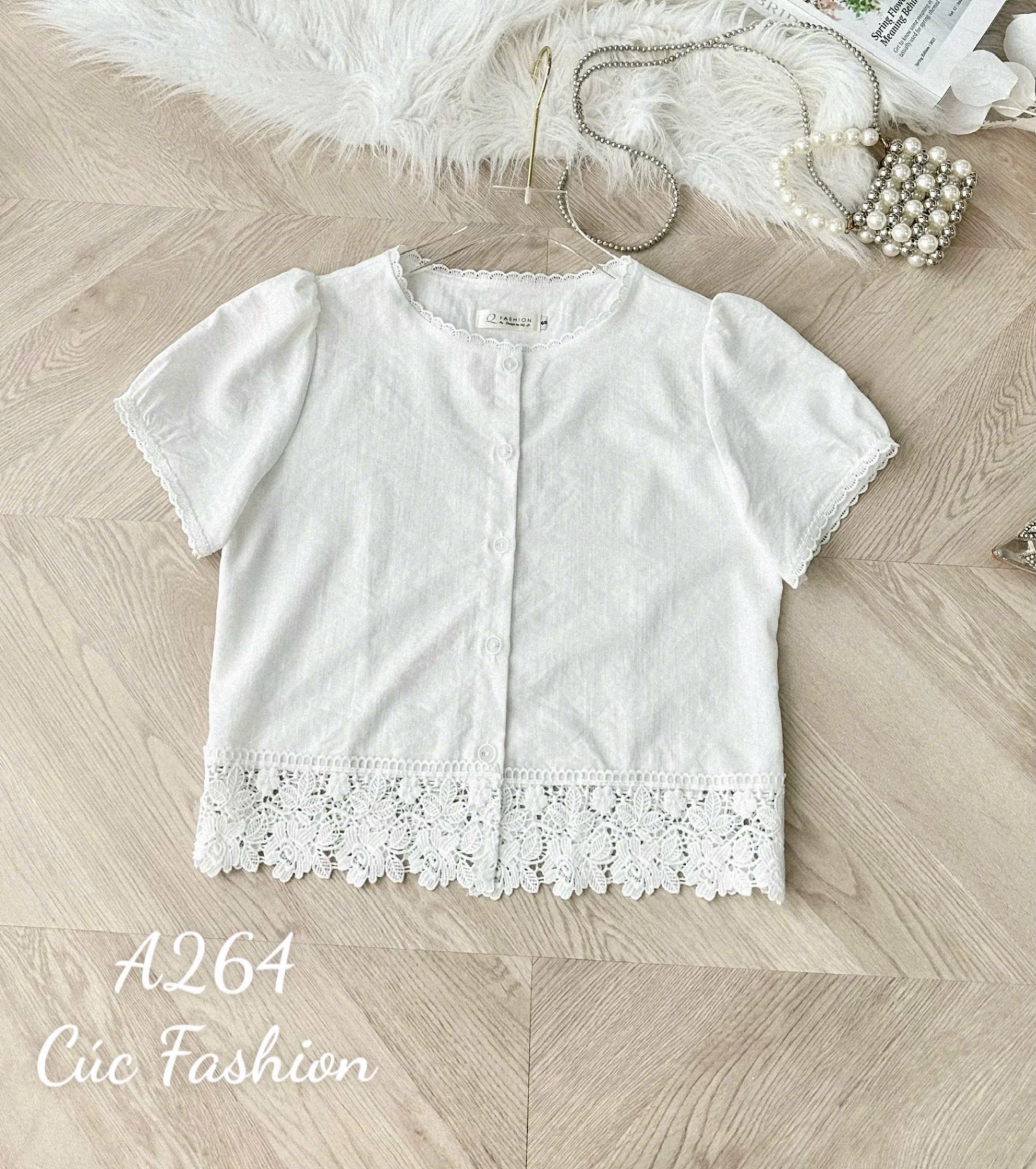 A264 Áo sơ mi đũi gấu ren