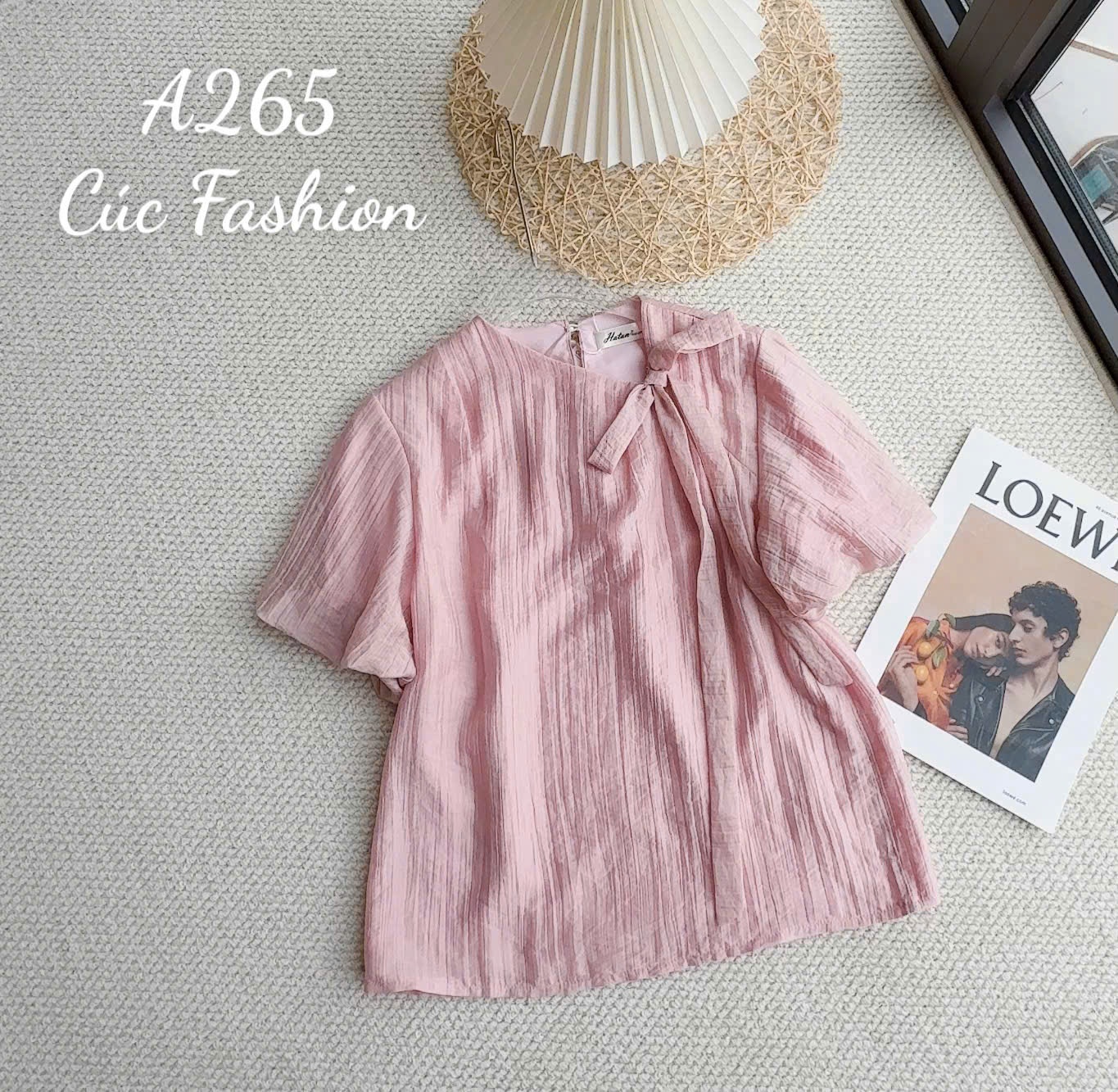 A265 Áo sơ mi nơ cổ tay bồng