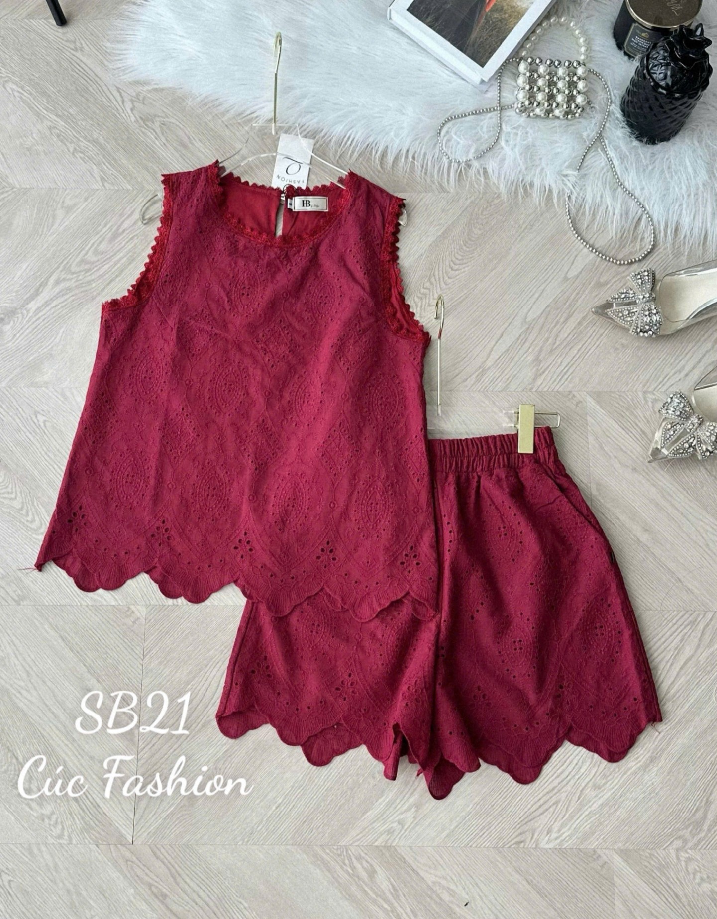 SB21 Set bộ ren thô tỉa gấu