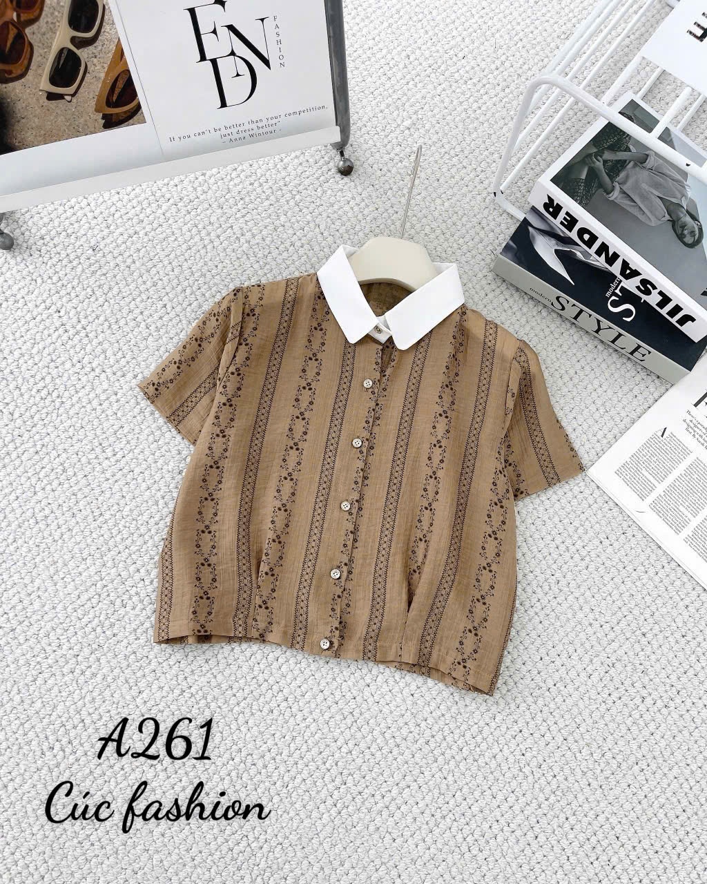 A261 Áo sơ mi họa tiết dọc