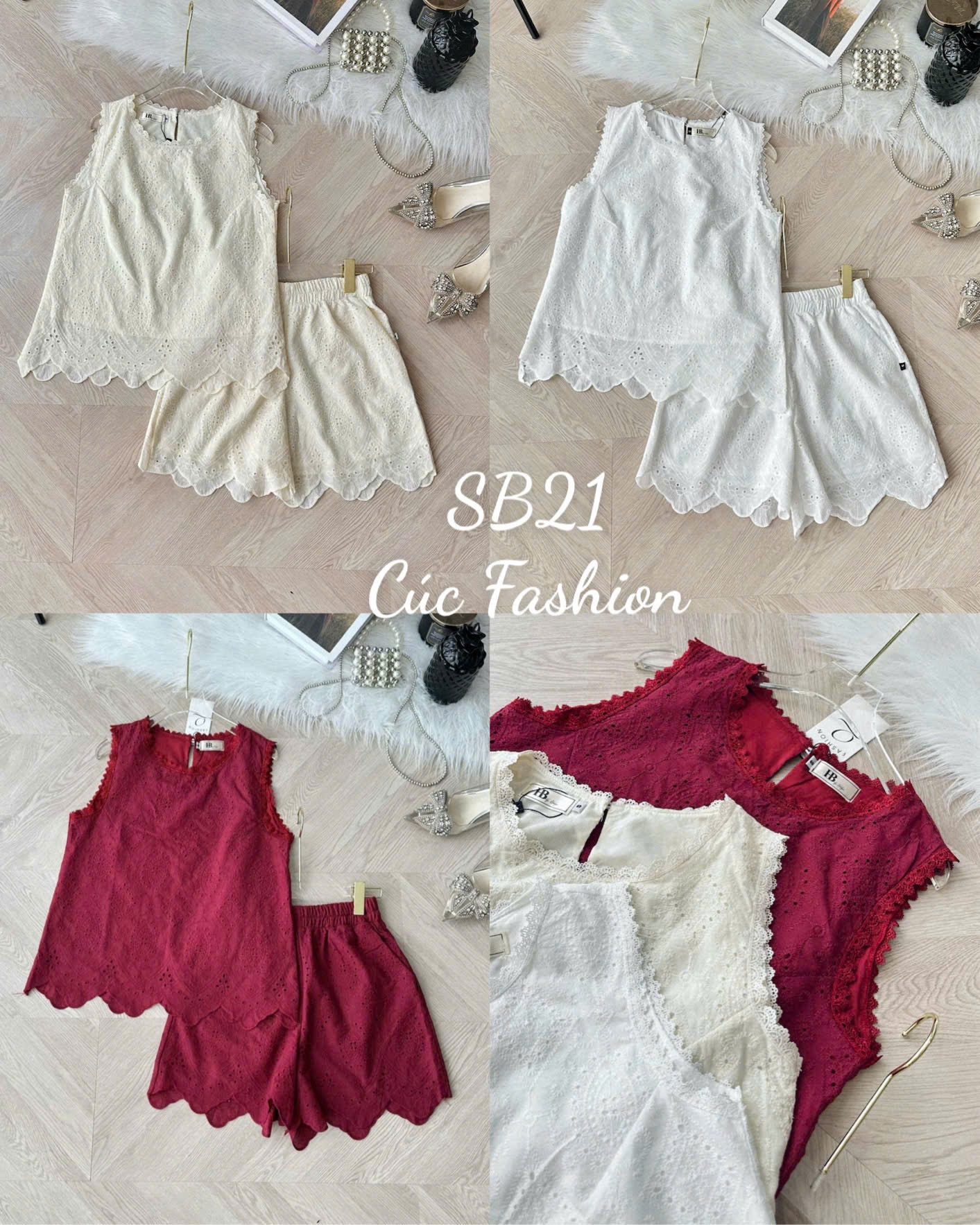 SB21 Set bộ ren thô tỉa gấu
