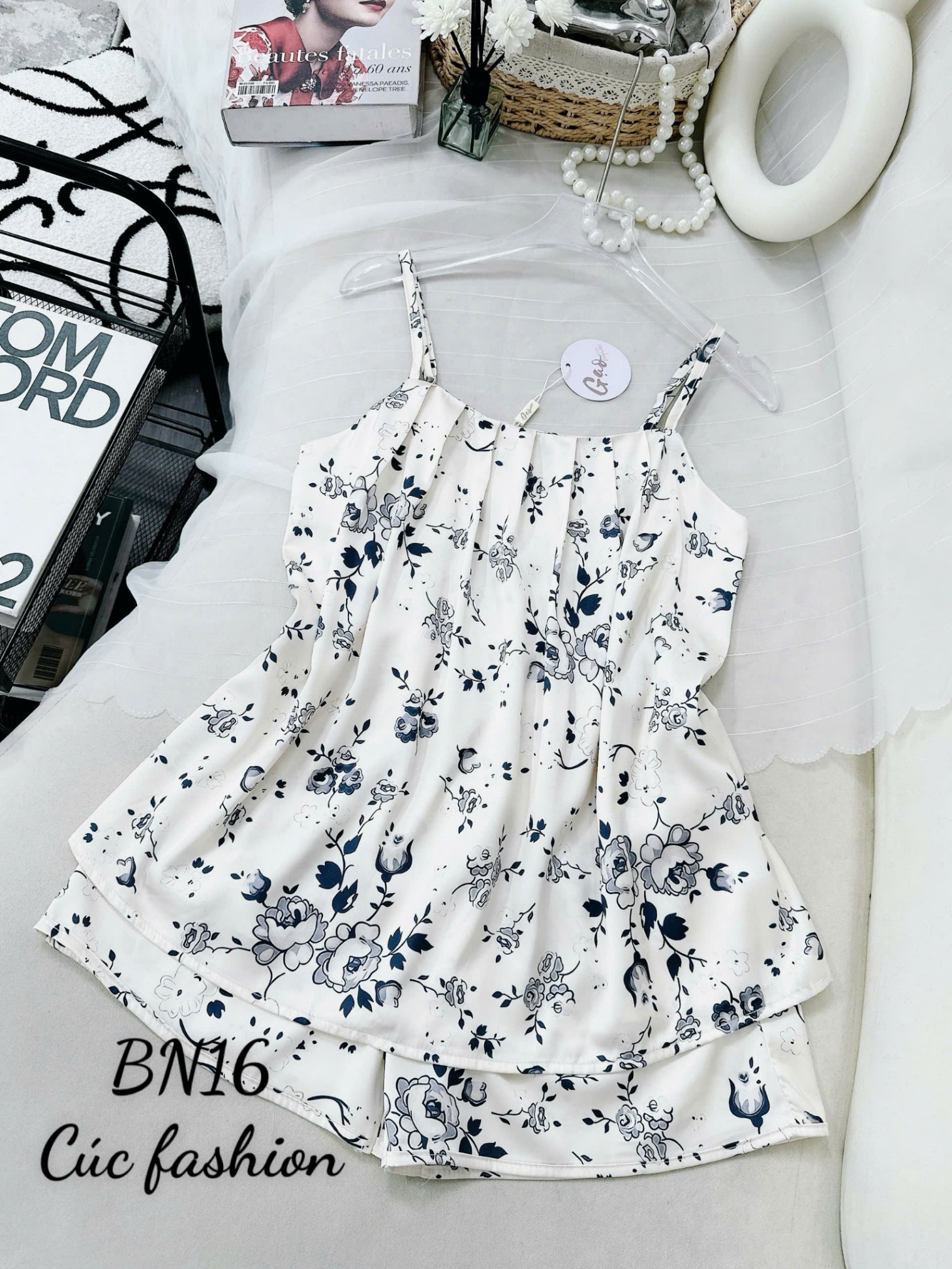 BN16 Bộ ngủ 2 dây hoa lá