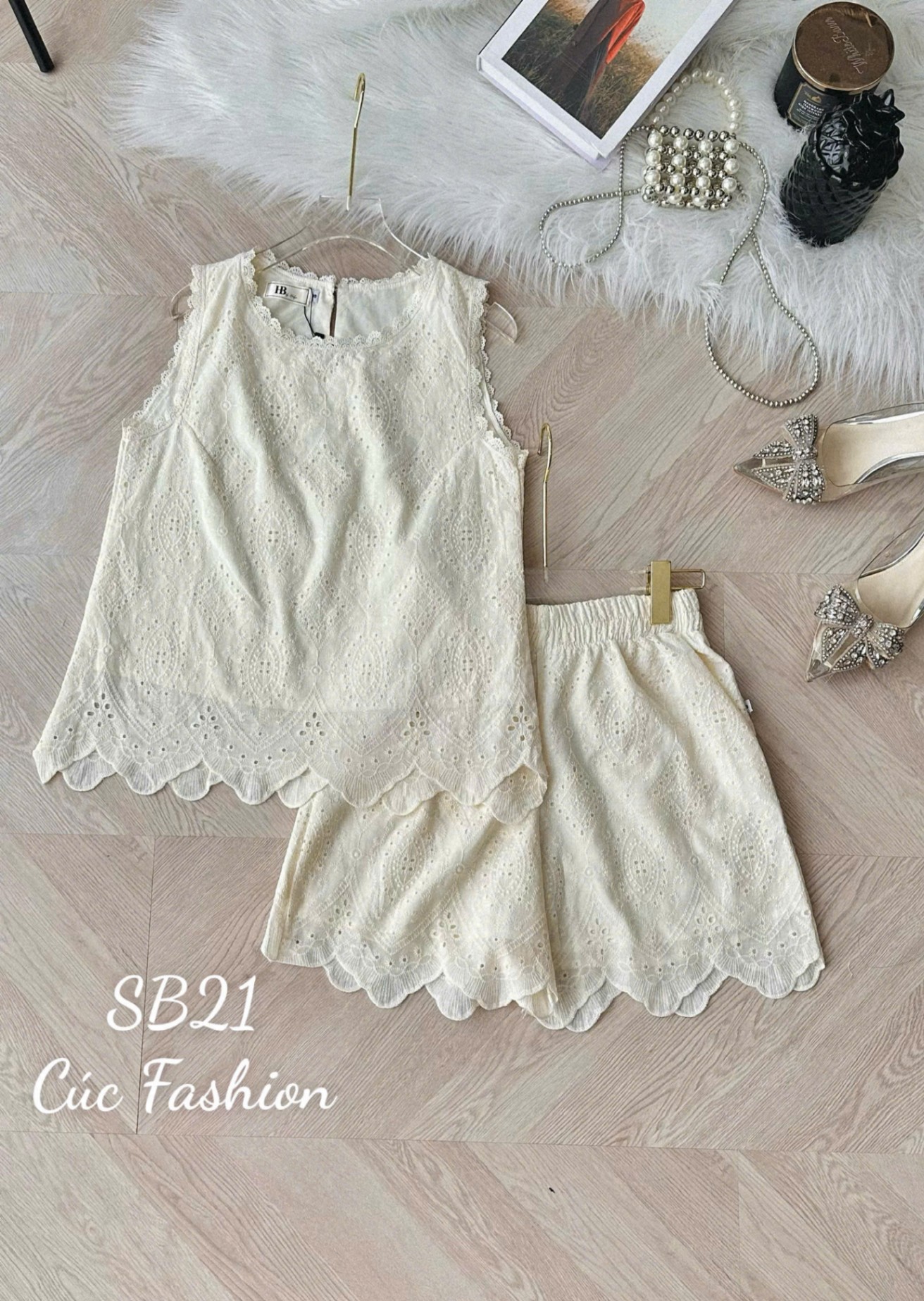 SB21 Set bộ ren thô tỉa gấu
