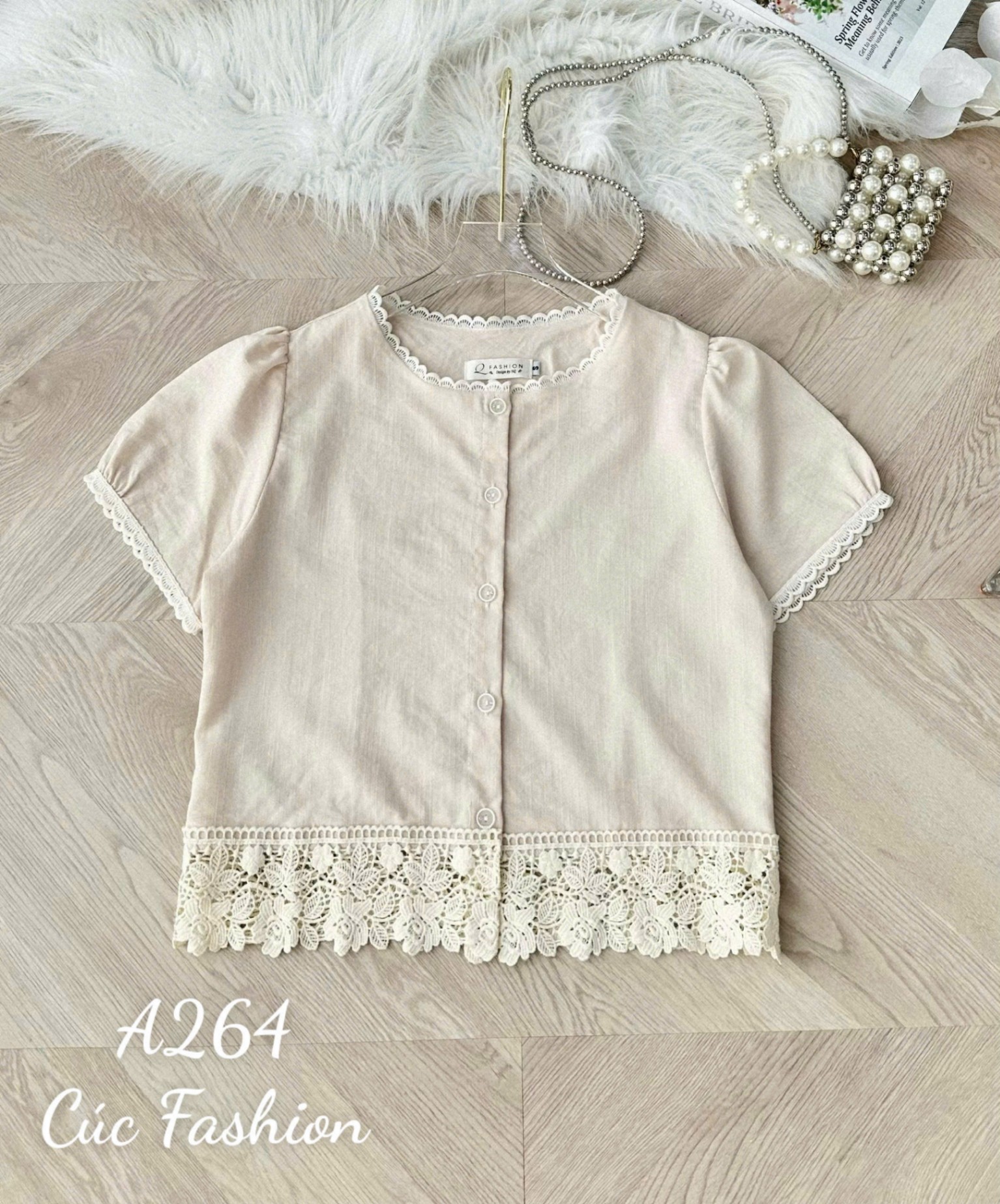 A264 Áo sơ mi đũi gấu ren