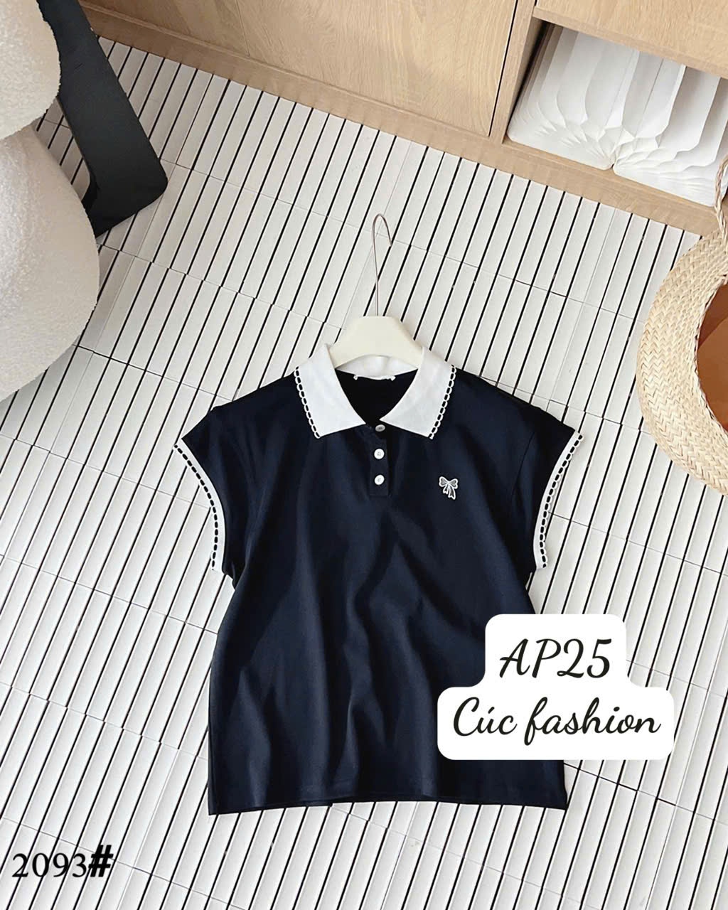AP25 Áo polo nơ ngực