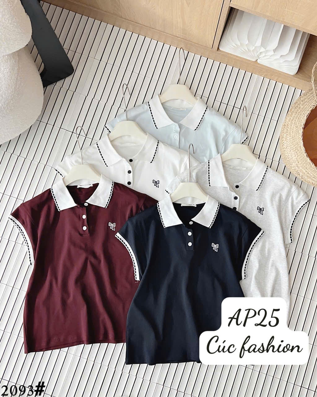 AP25 Áo polo nơ ngực