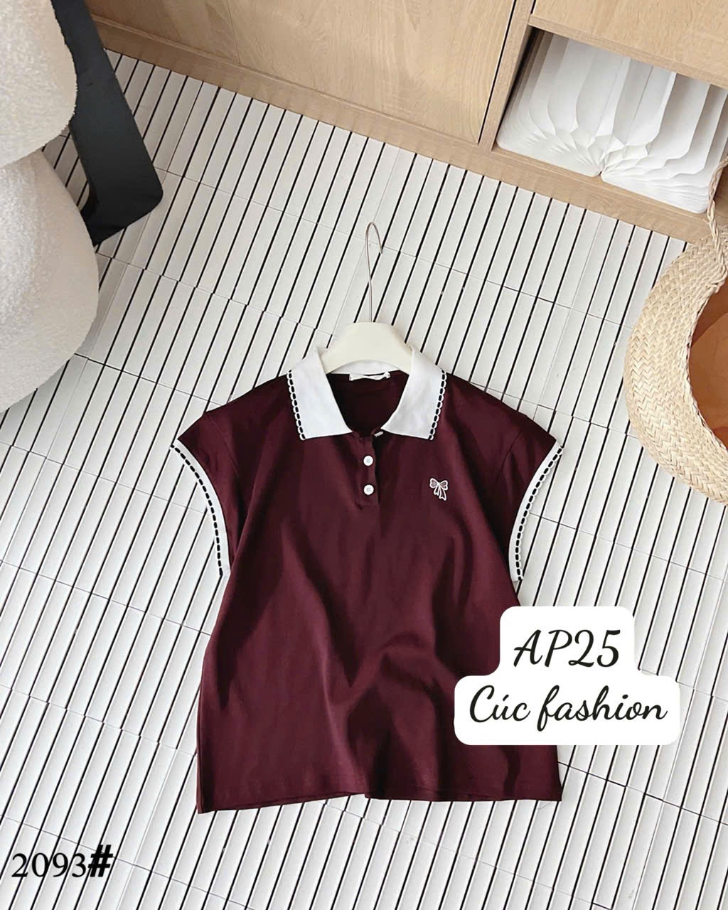 AP25 Áo polo nơ ngực