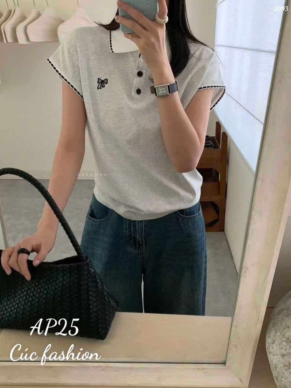 AP25 Áo polo nơ ngực