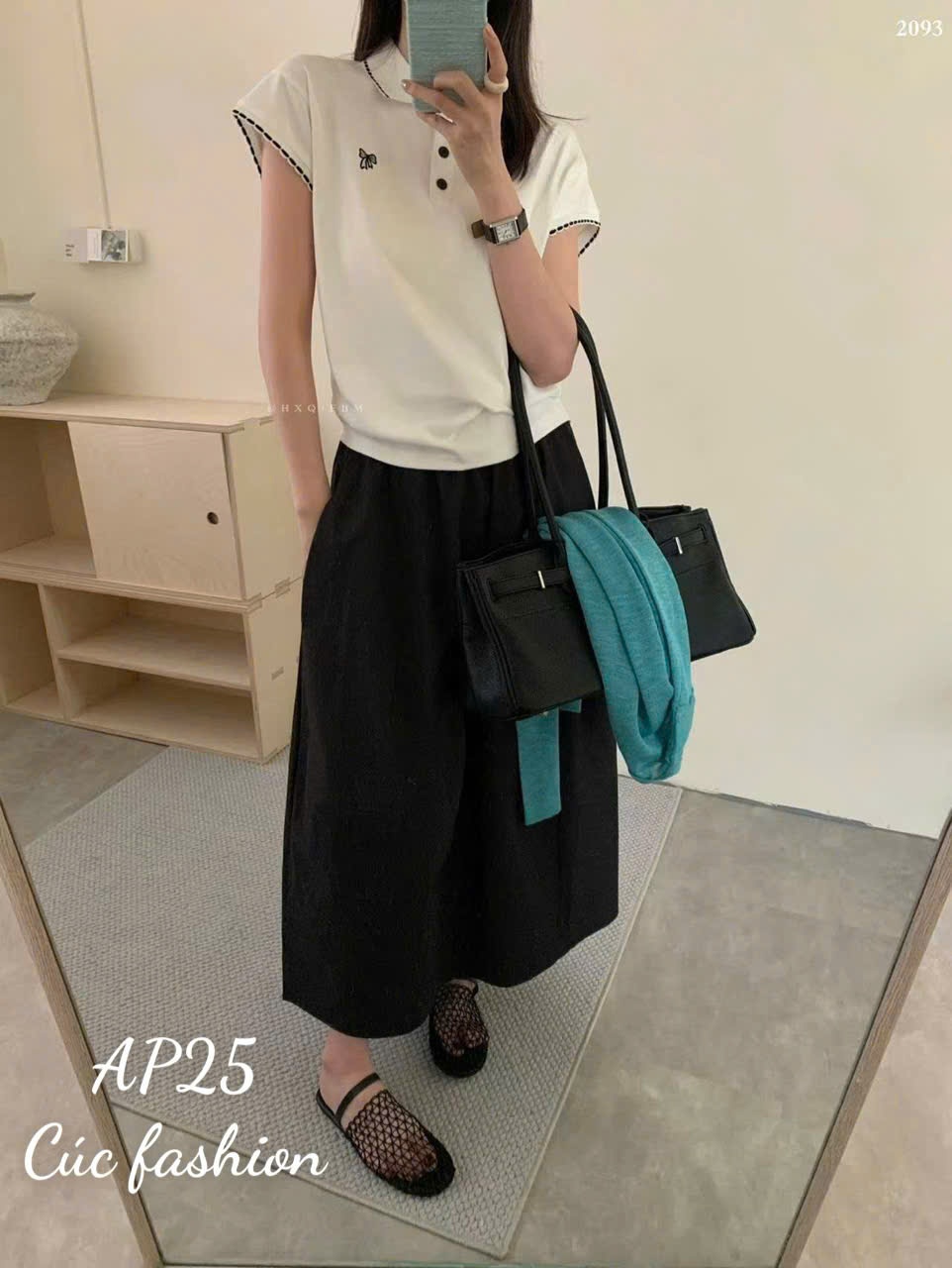 AP25 Áo polo nơ ngực