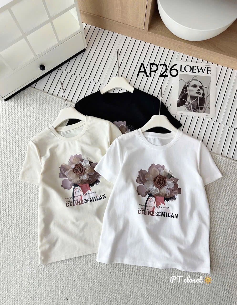 AP26 Áo phông hoa lớn