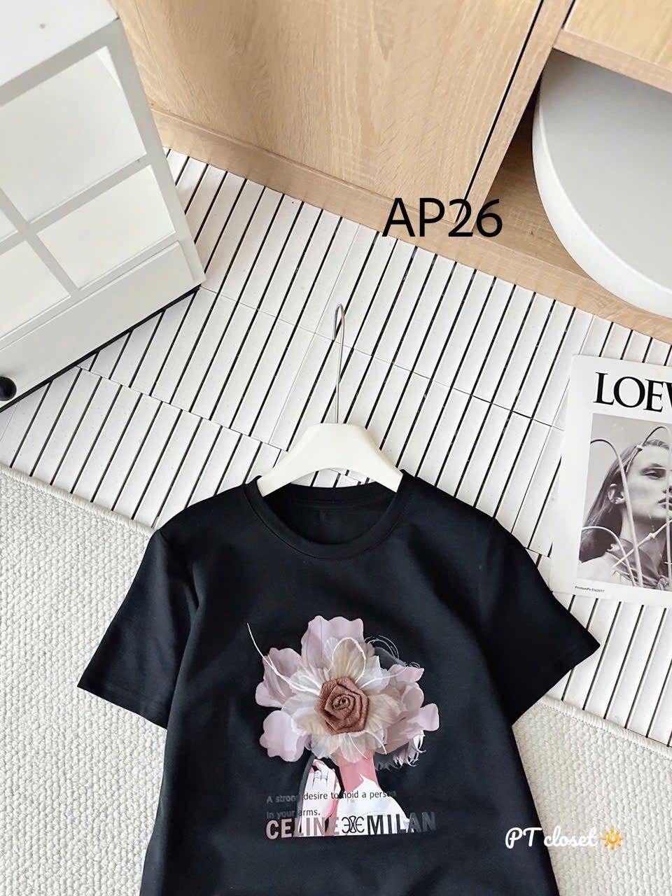 AP26 Áo phông hoa lớn