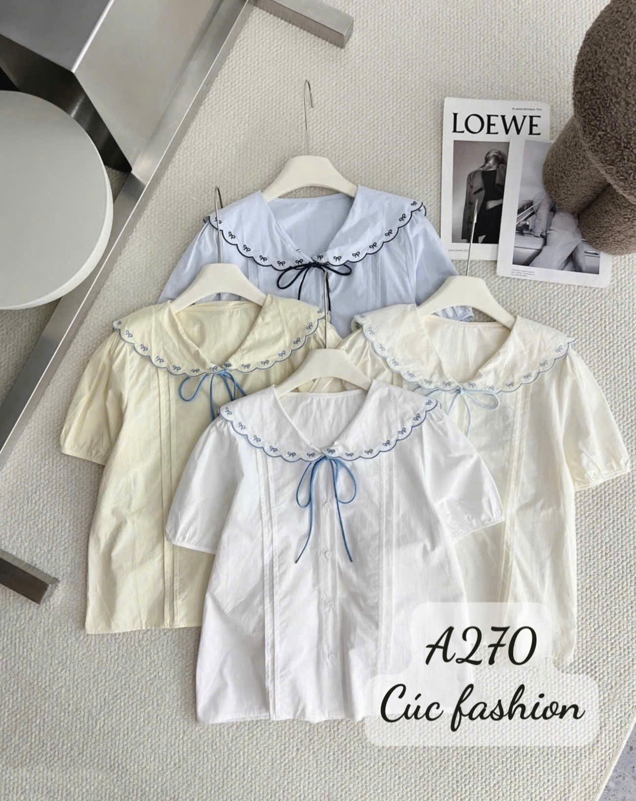 A270 Áo sơ mi cổ thủy thủ nơ