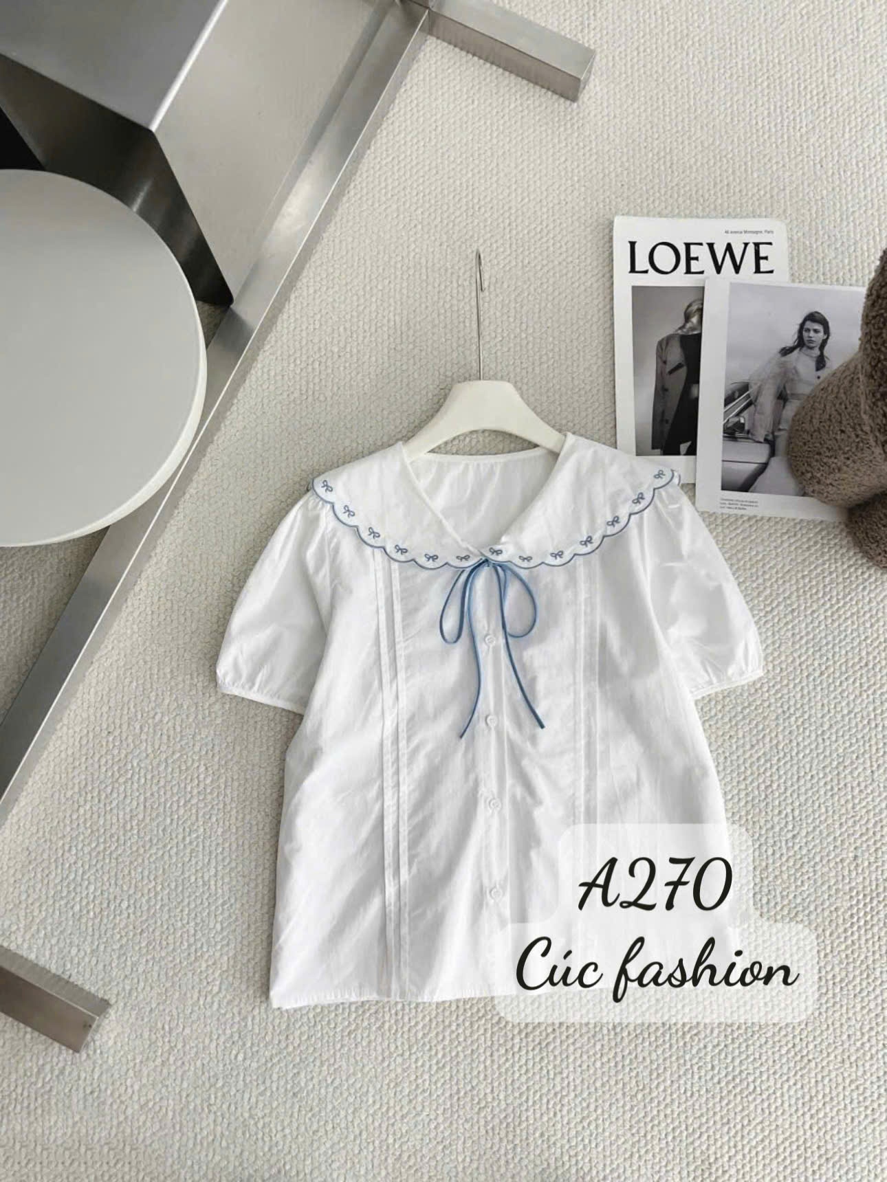 A270 Áo sơ mi cổ thủy thủ nơ
