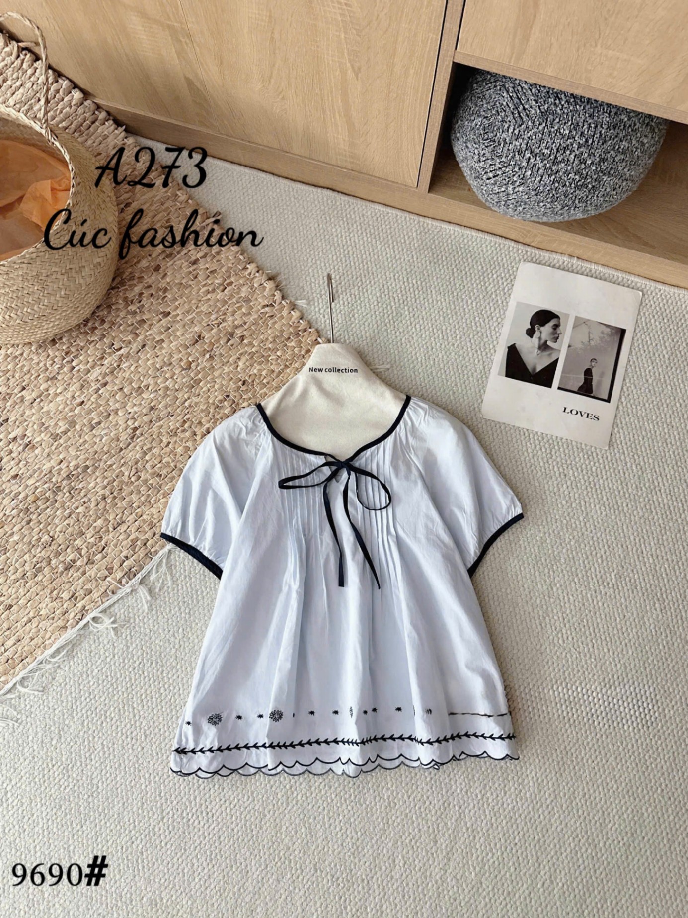 A273 Áo vạt lượn nơ cổ