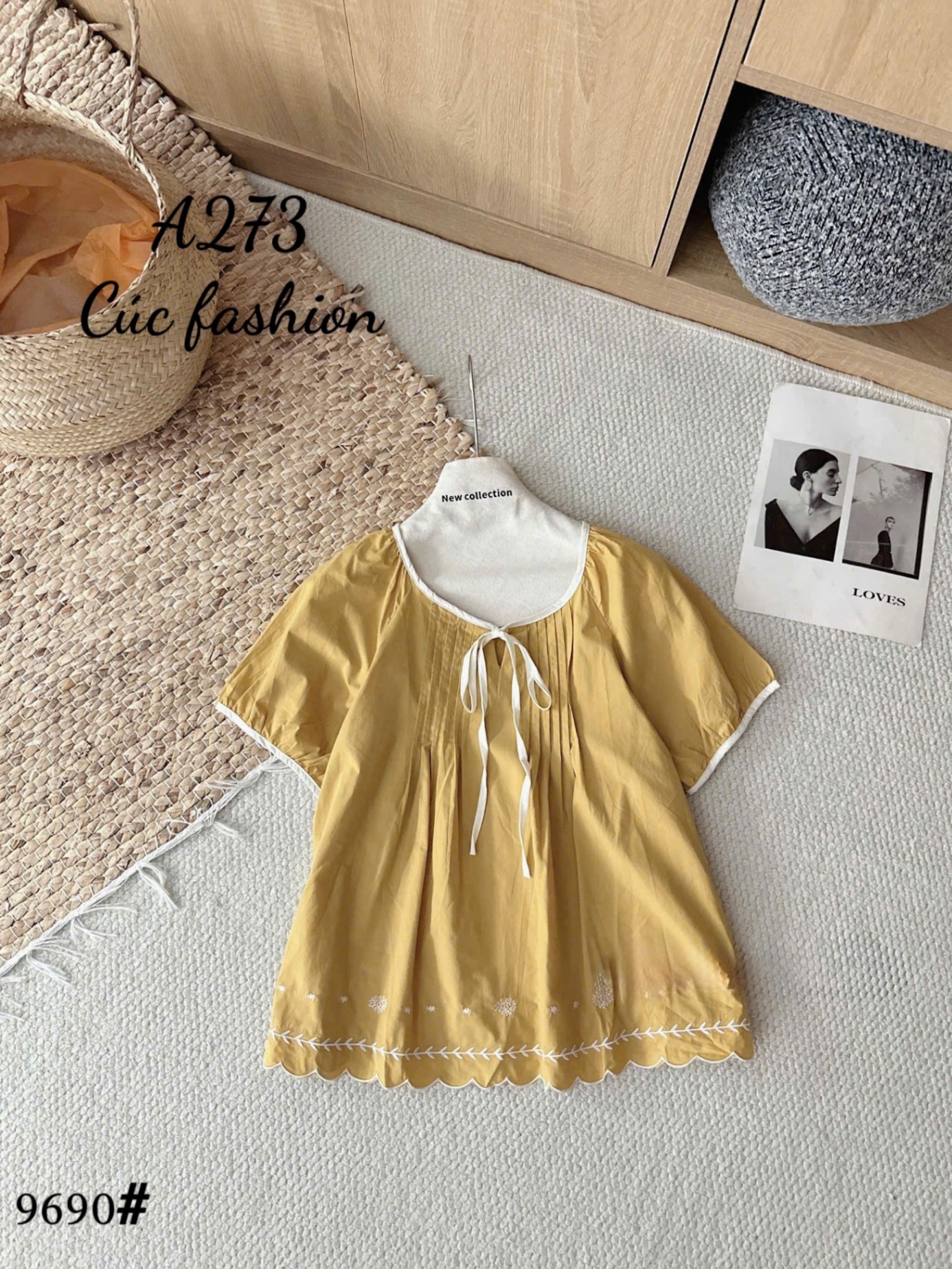 A273 Áo vạt lượn nơ cổ