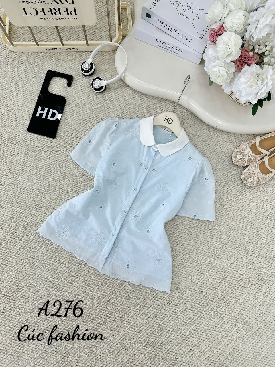 A276 Áo sơ mi thêu hoa