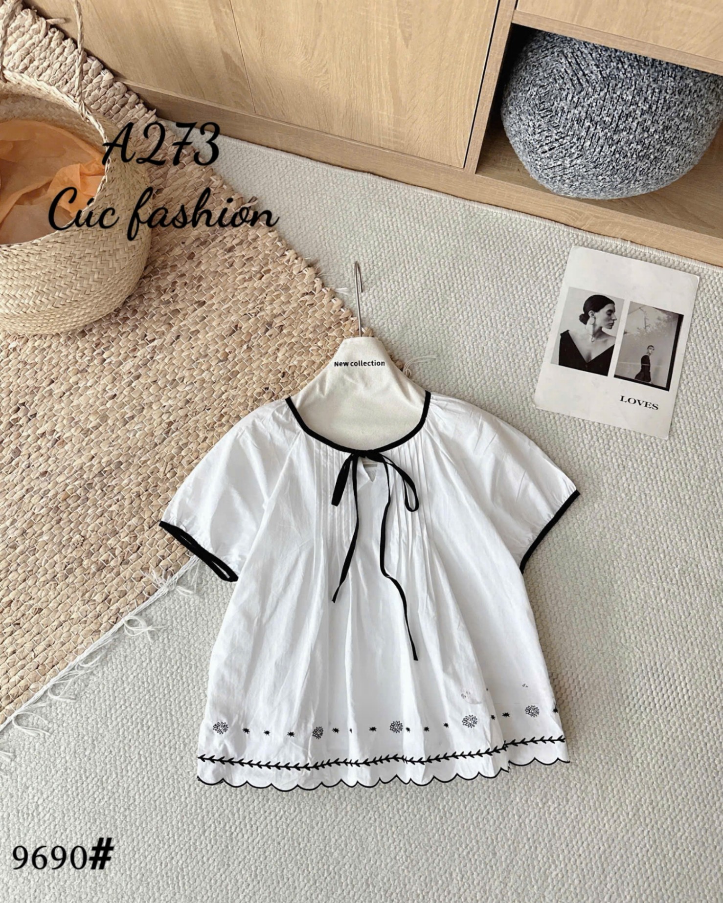 A273 Áo vạt lượn nơ cổ