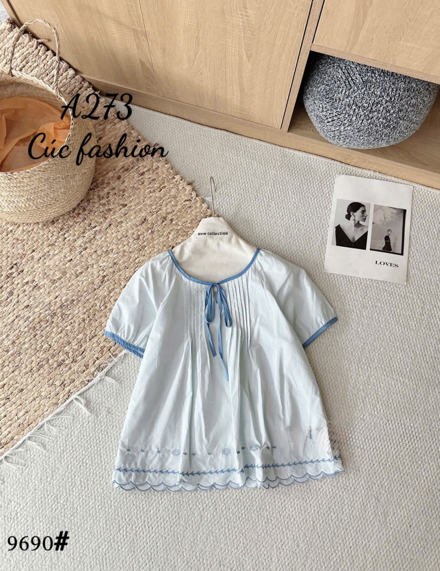 A273 Áo vạt lượn nơ cổ