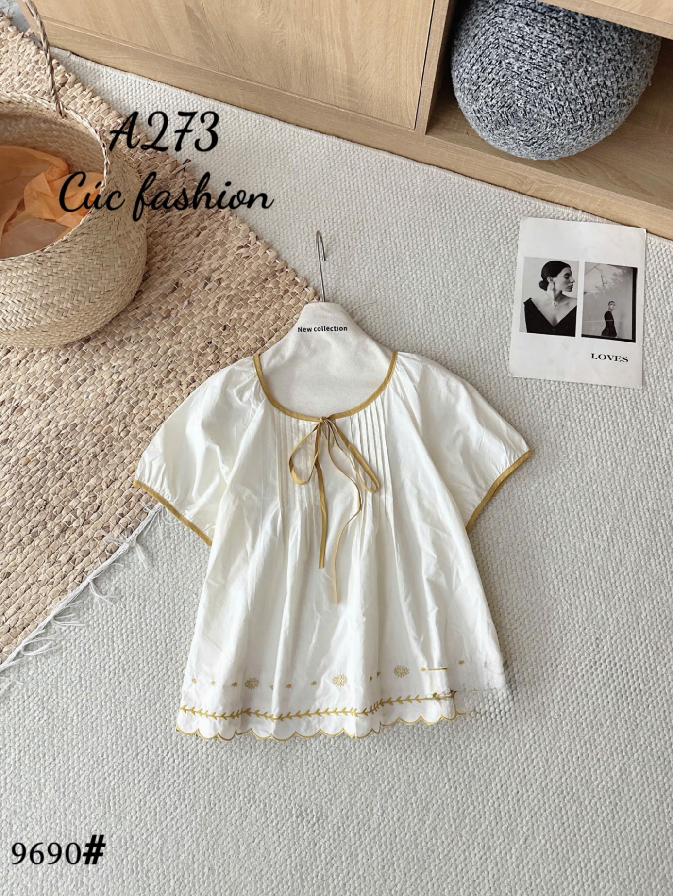 A273 Áo vạt lượn nơ cổ