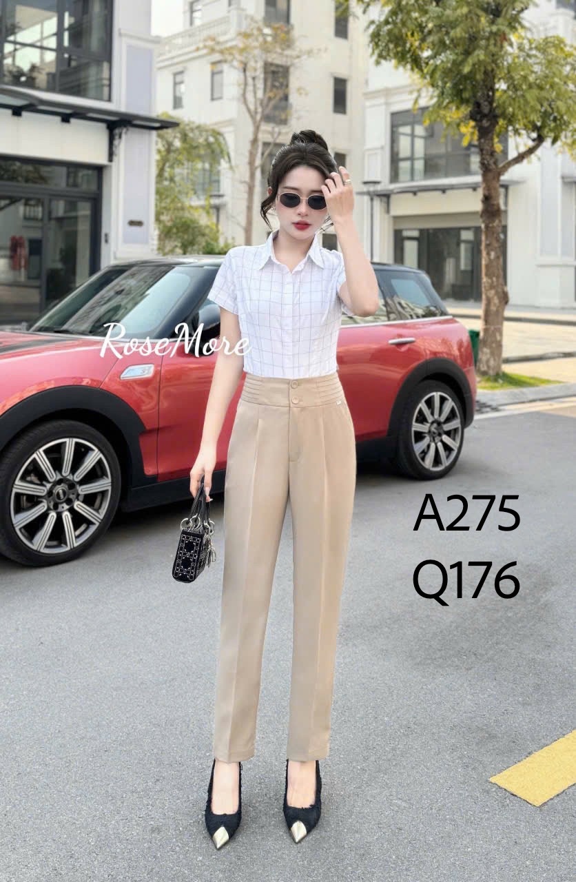 A275 Áo sơ mi kẻ cộc tay