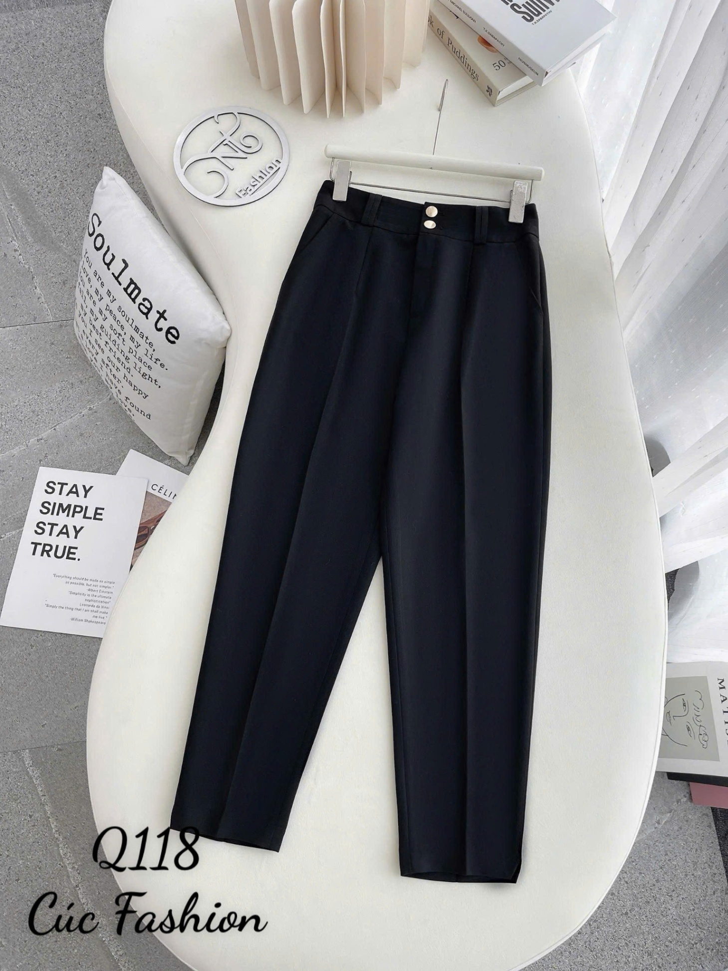 Q118 Quần baggy đỉa đôi 2 cúc vàng