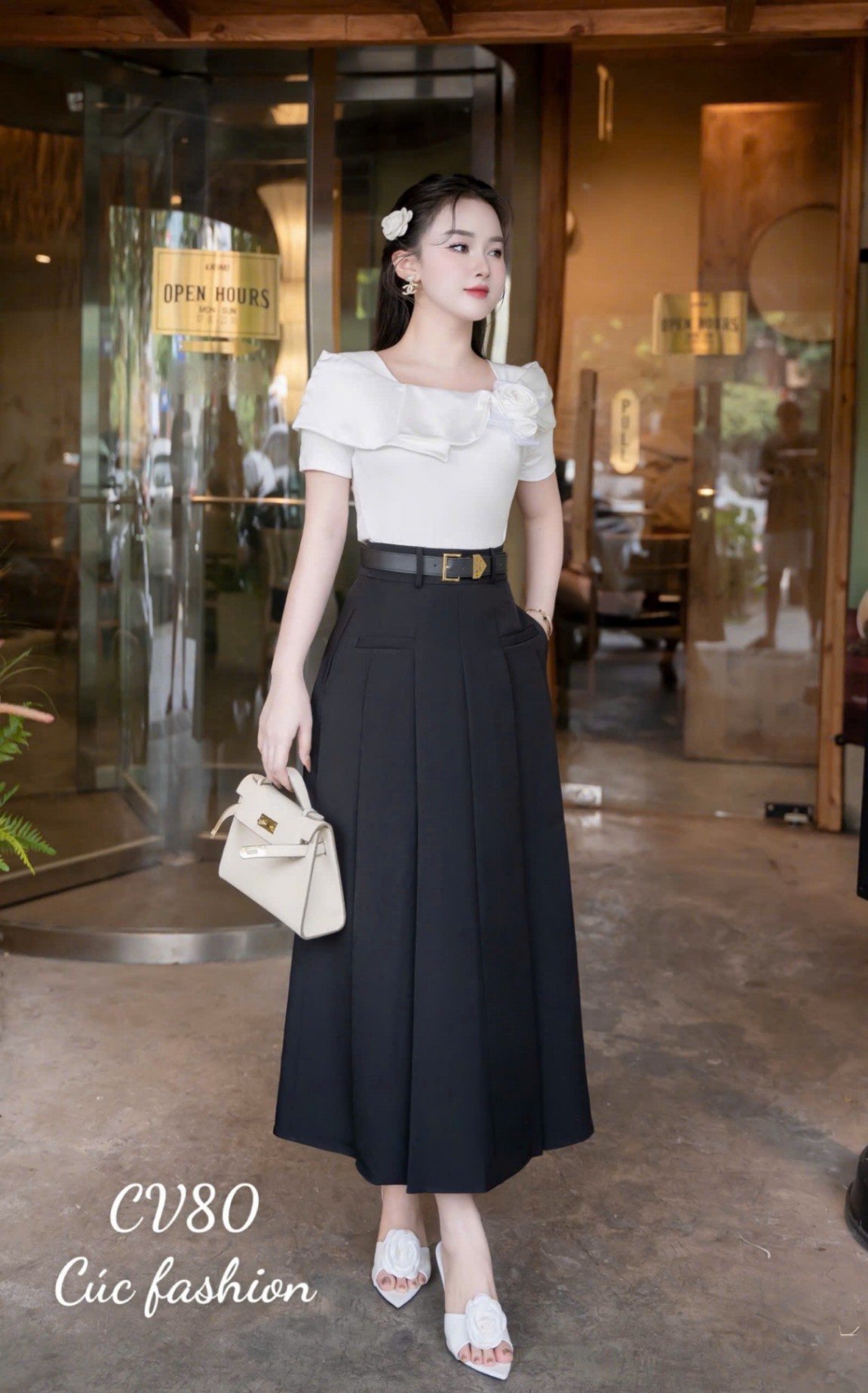 CV80 Chân váy xếp ly túi cơi