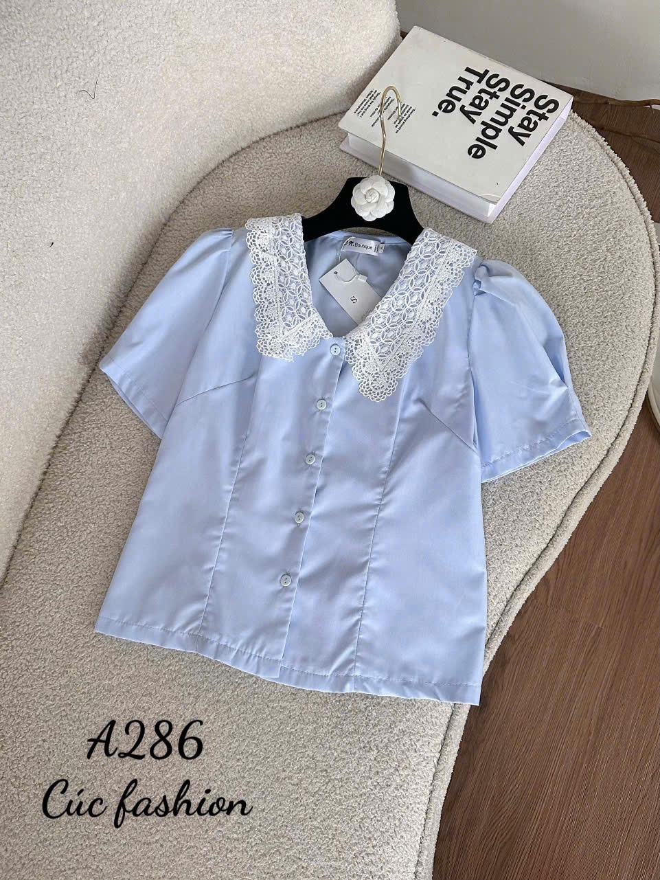 A286 Áo sơ mi cổ ren
