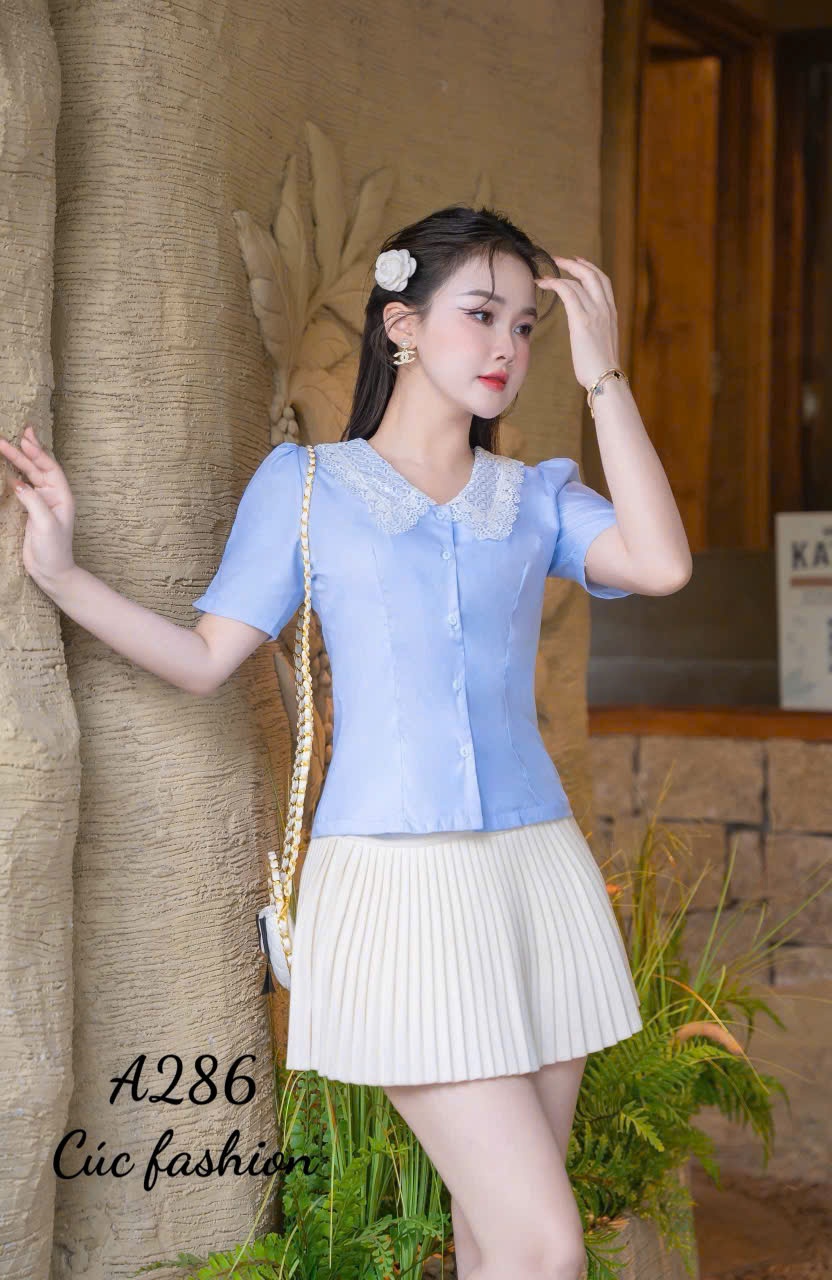 A286 Áo sơ mi cổ ren
