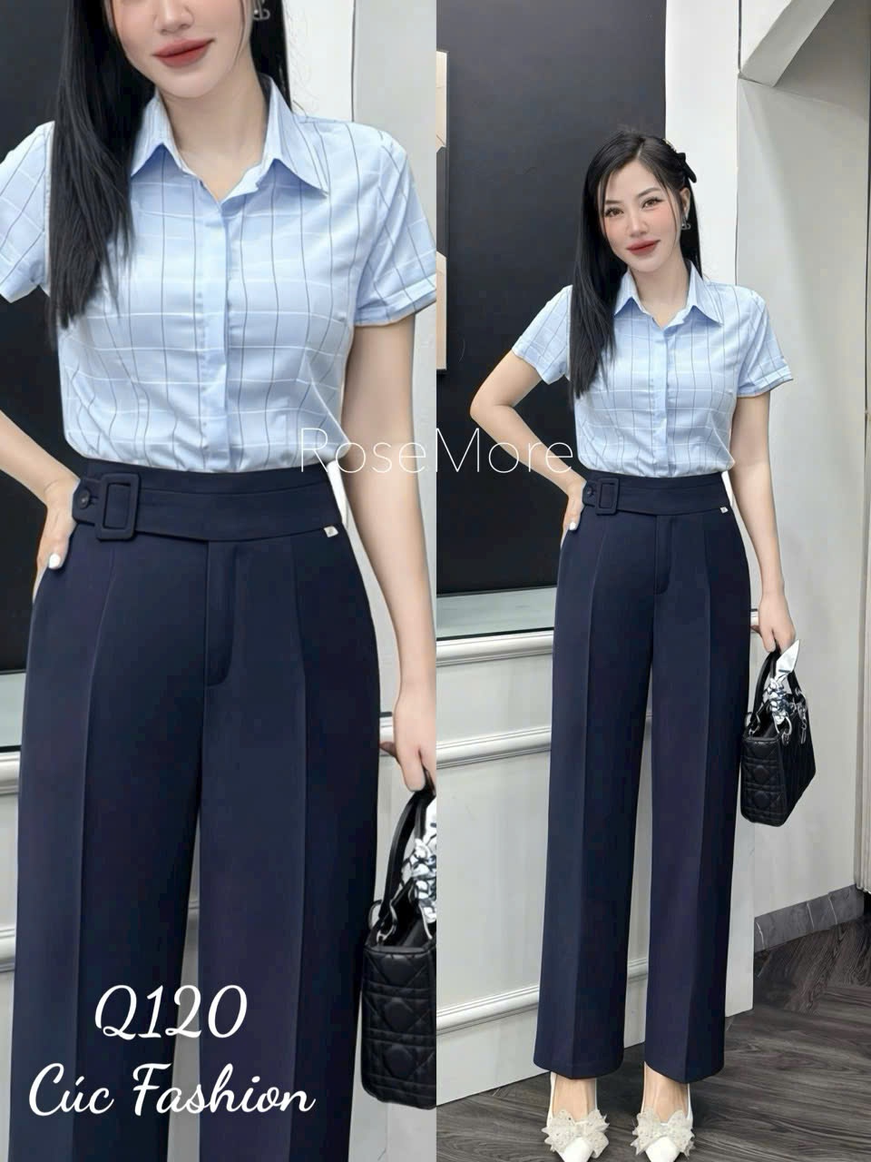 Q120 Quần xuông đai vuông lệch