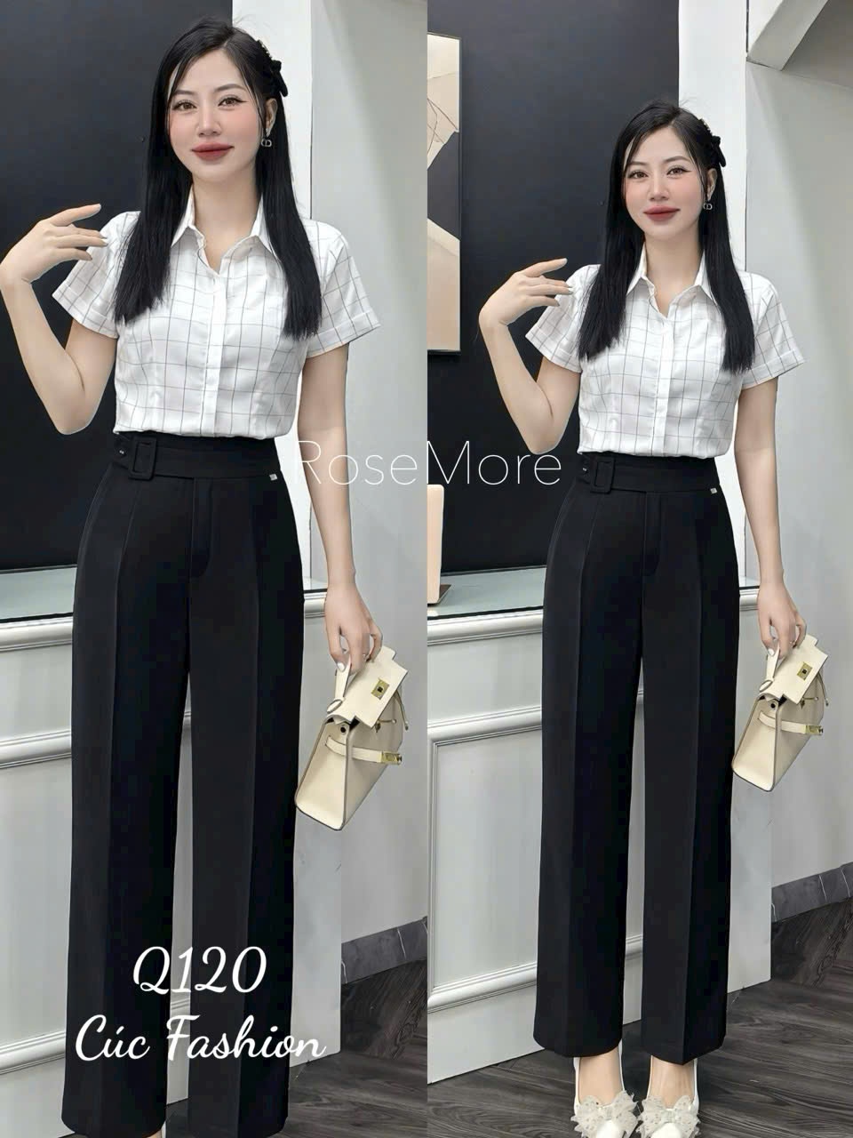 Q120 Quần xuông đai vuông lệch