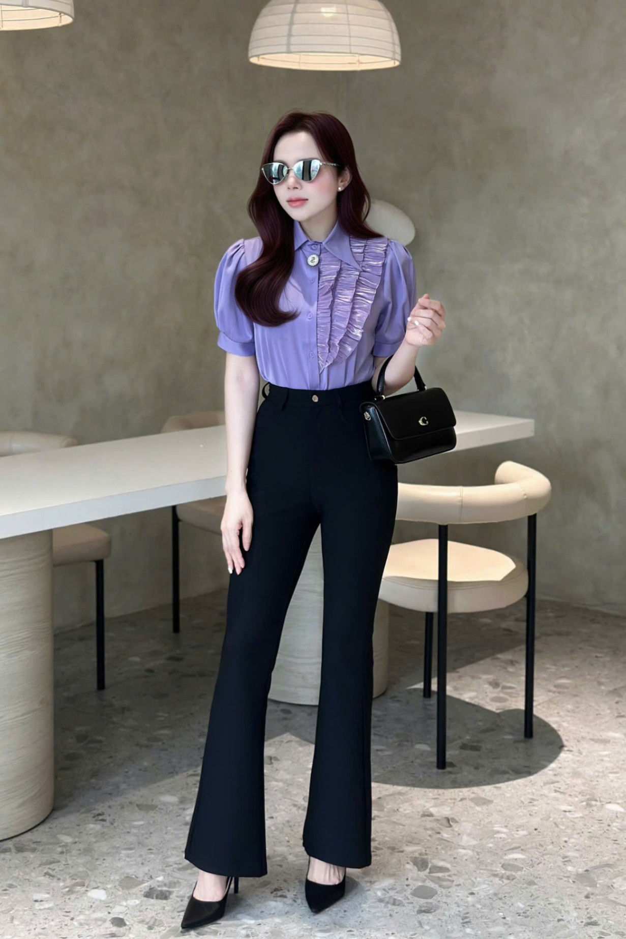 Q2017 Quần loe QC 1 cúc