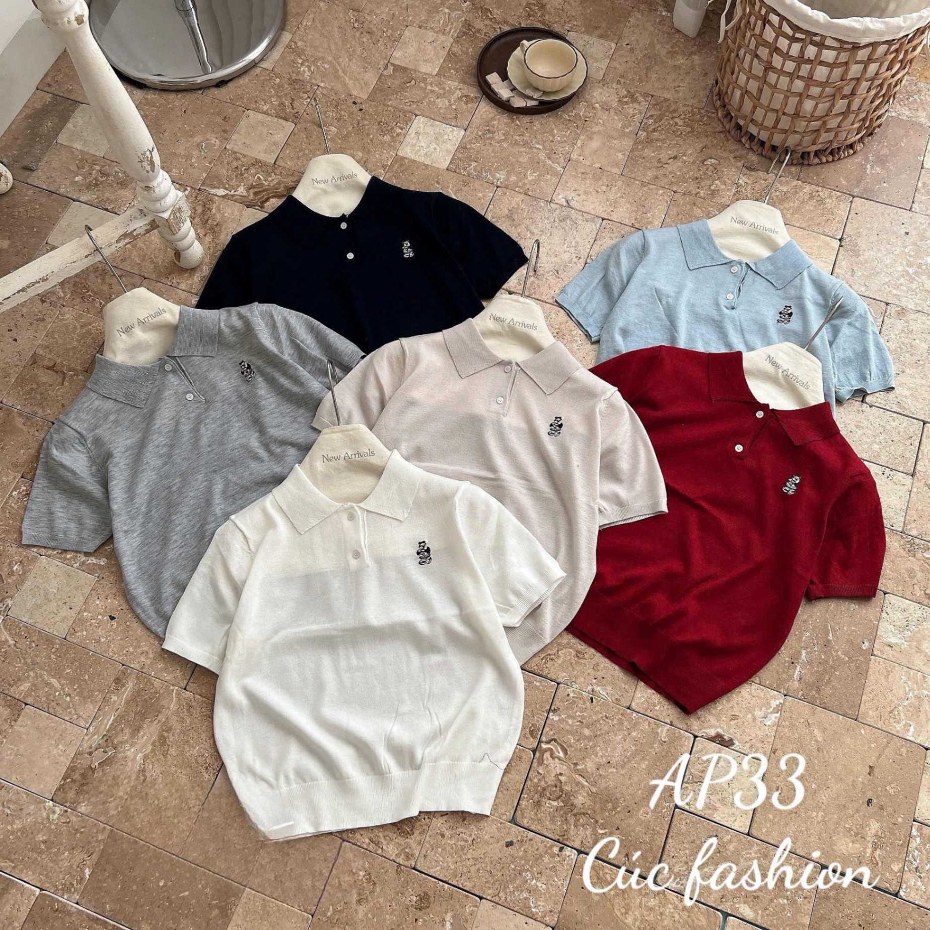 AP23 Áo polo mongtoghi thêu gấu
