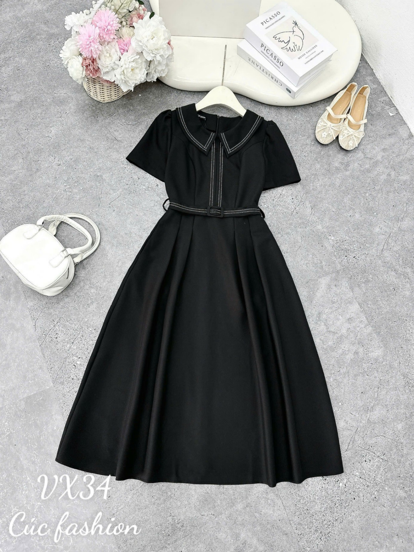 VX34 Váy liền ly đai