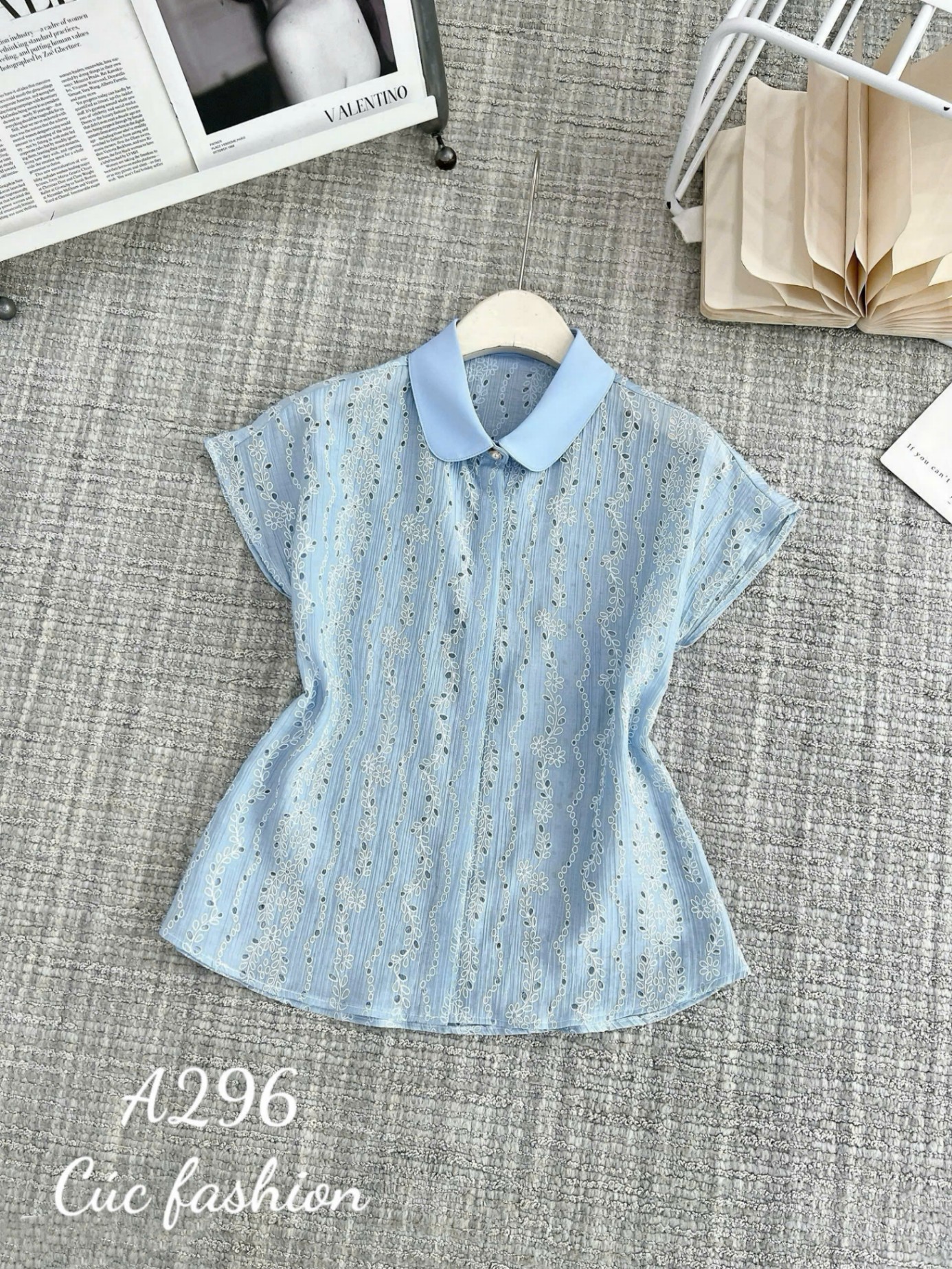 A296 Sơ mi họa tiết dọc