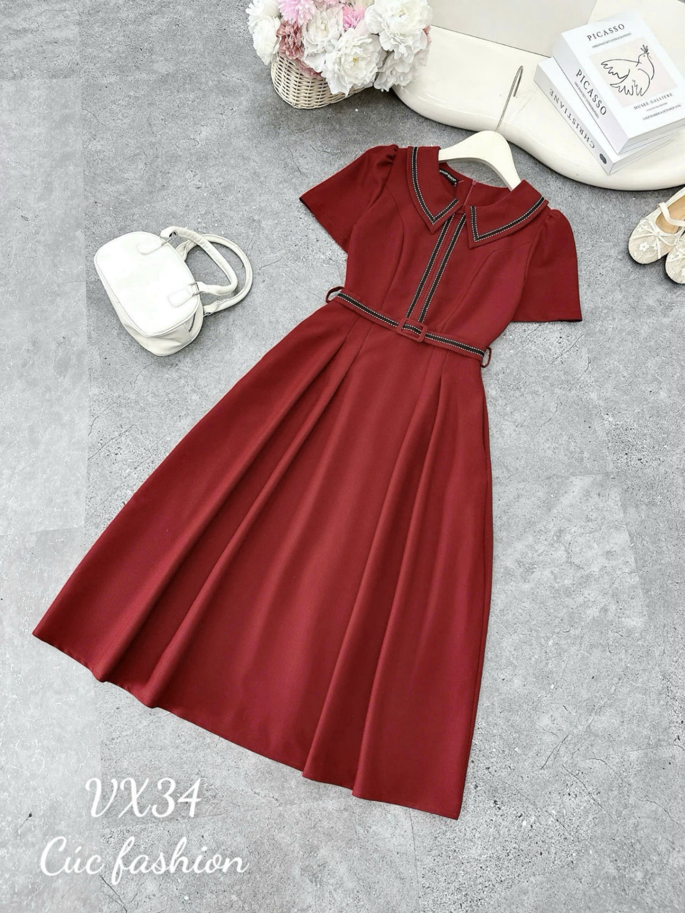 VX34 Váy liền ly đai