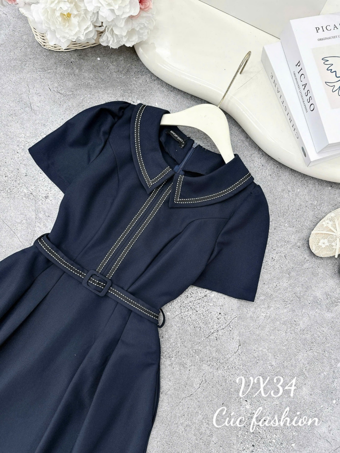 VX34 Váy liền ly đai
