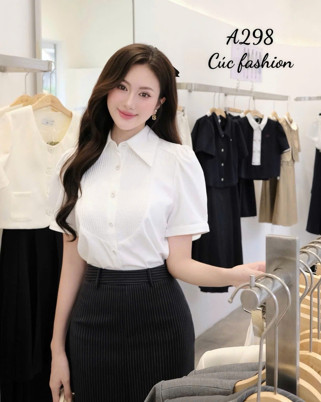 A298 Áo sơ mi viền ly