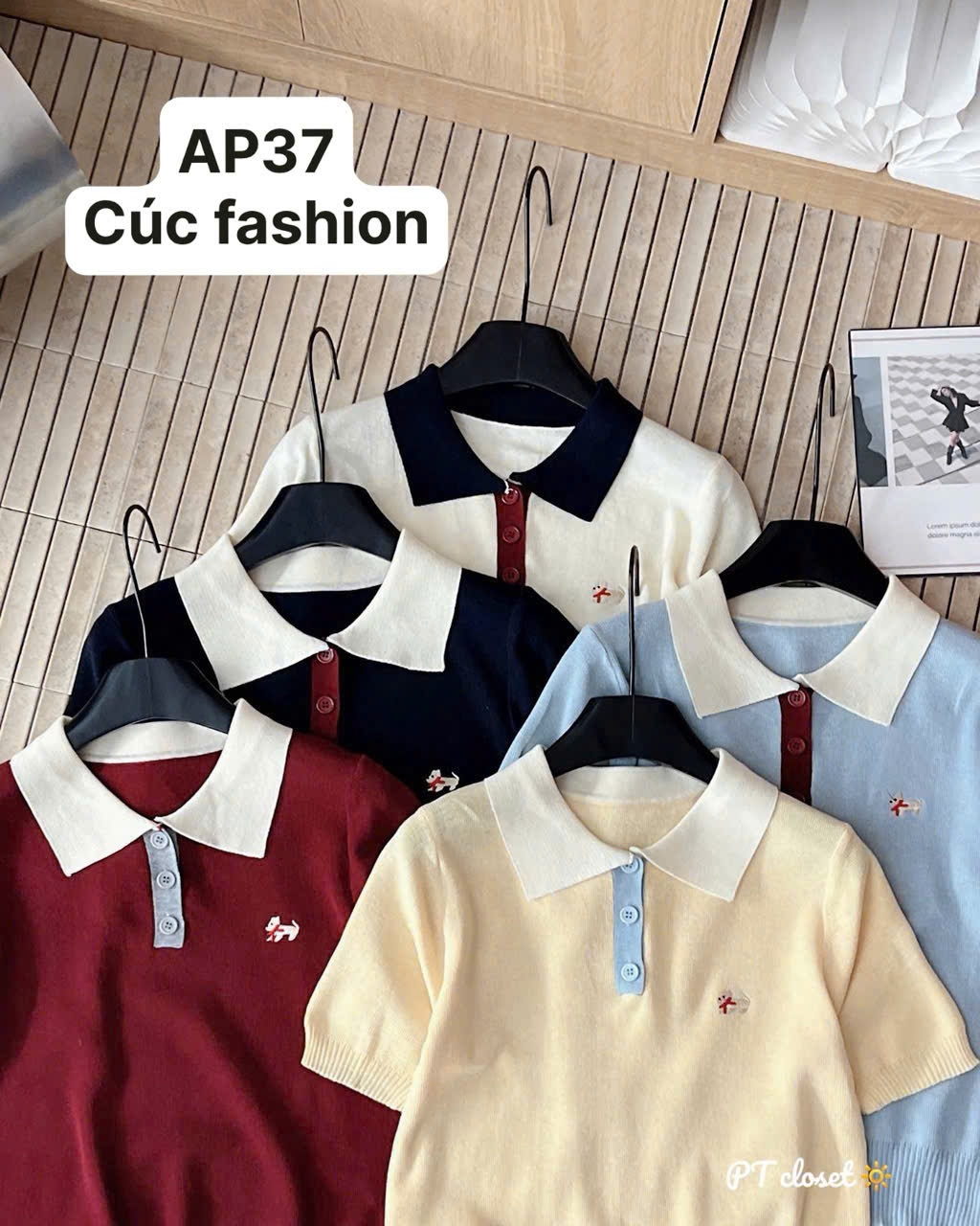 AP37 Áo polo mongtogi thêu cún