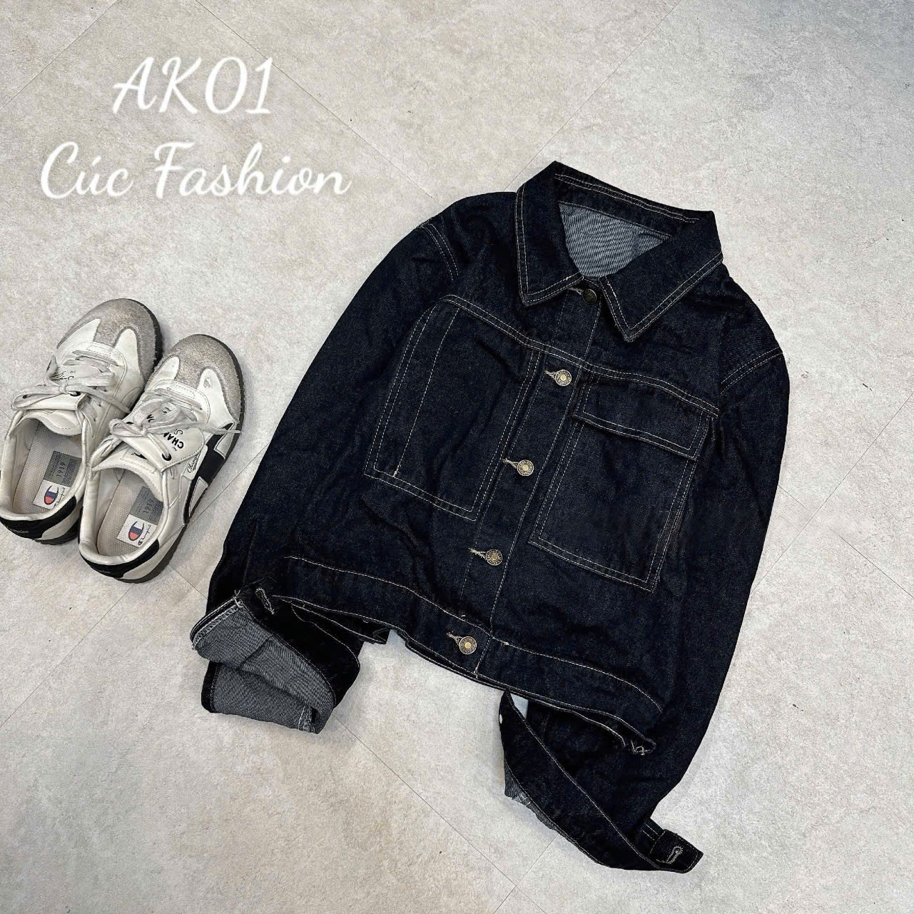 AK01 Áo khoác jeans túi ngực