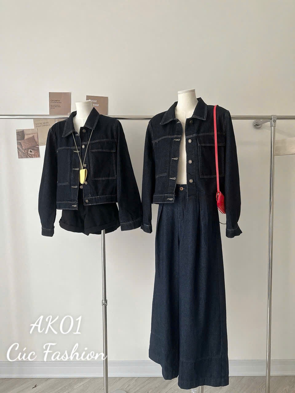 AK01 Áo khoác jeans túi ngực
