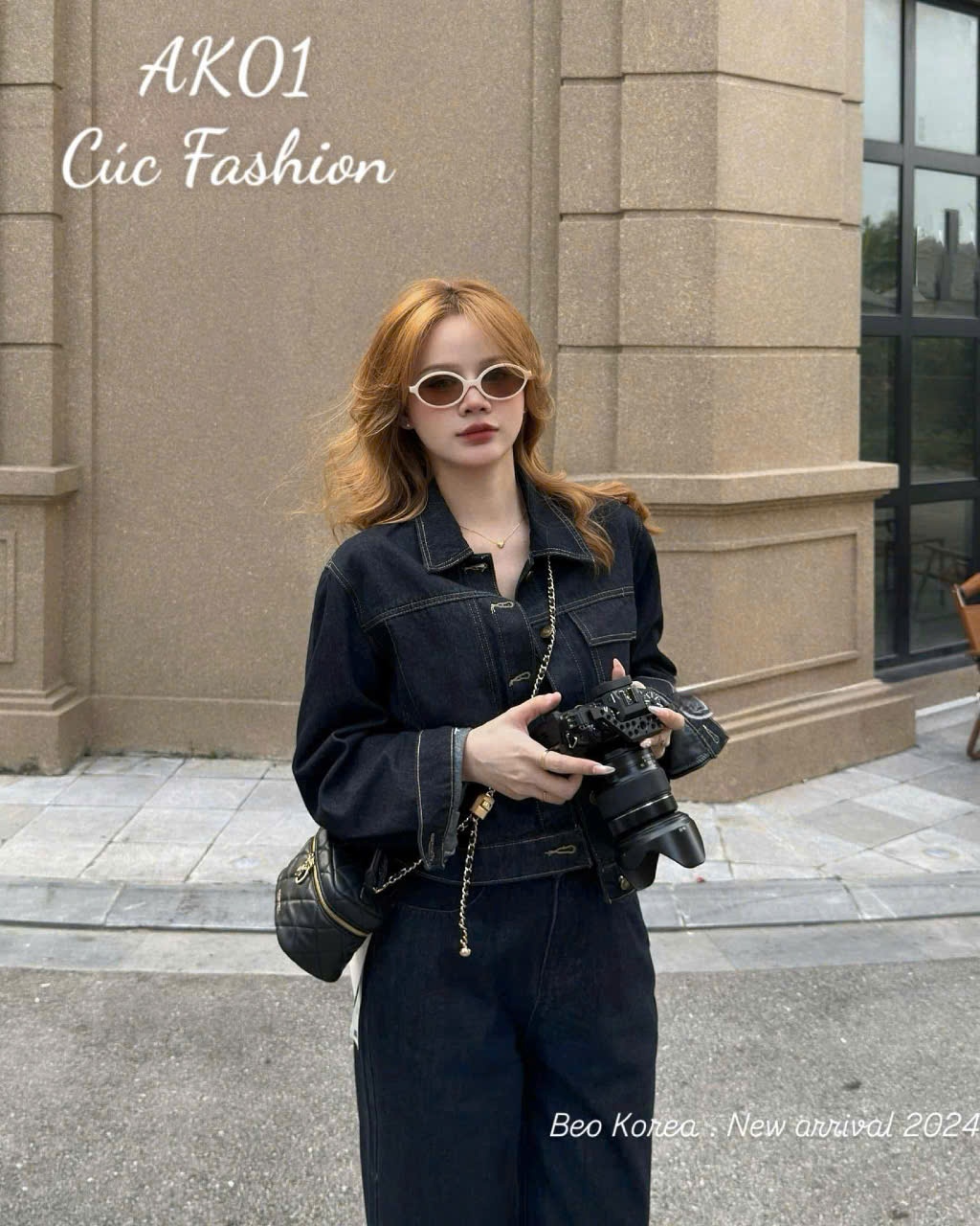 AK01 Áo khoác jeans túi ngực