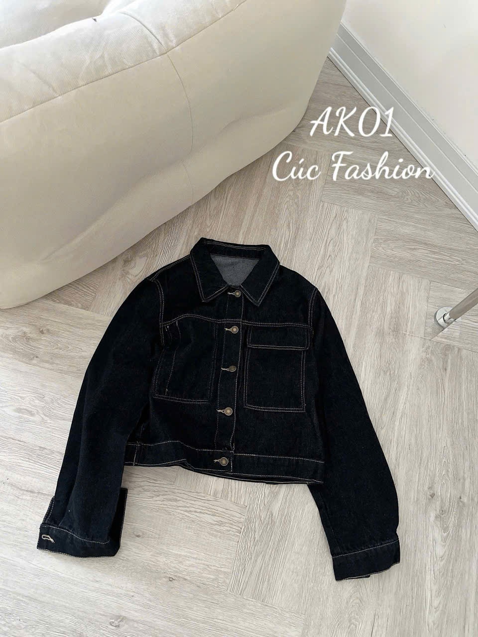 AK01 Áo khoác jeans túi ngực