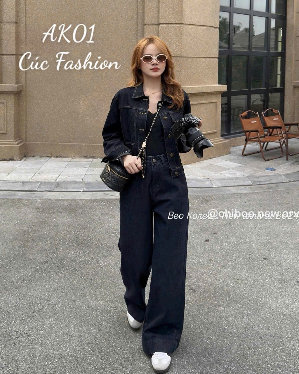 AK01 Áo khoác jeans túi ngực
