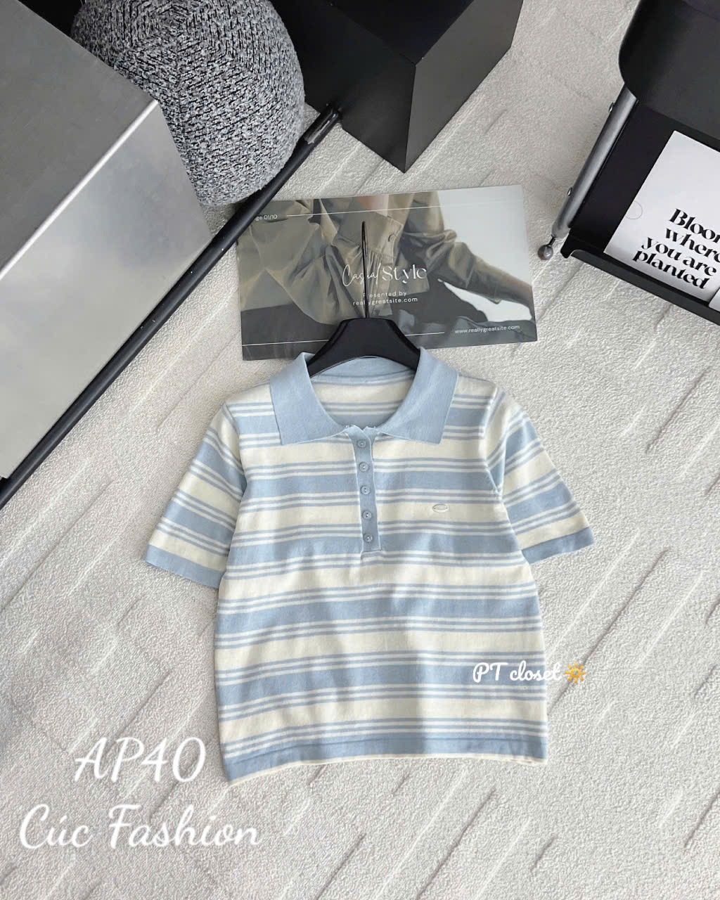 AP40 Áo polo kẻ