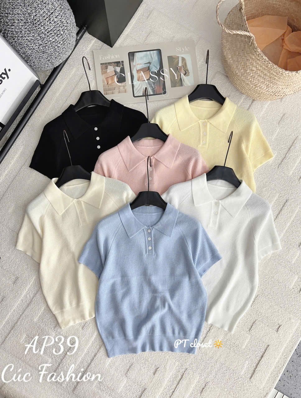 AP39 Áo polo trơn 3 cúc