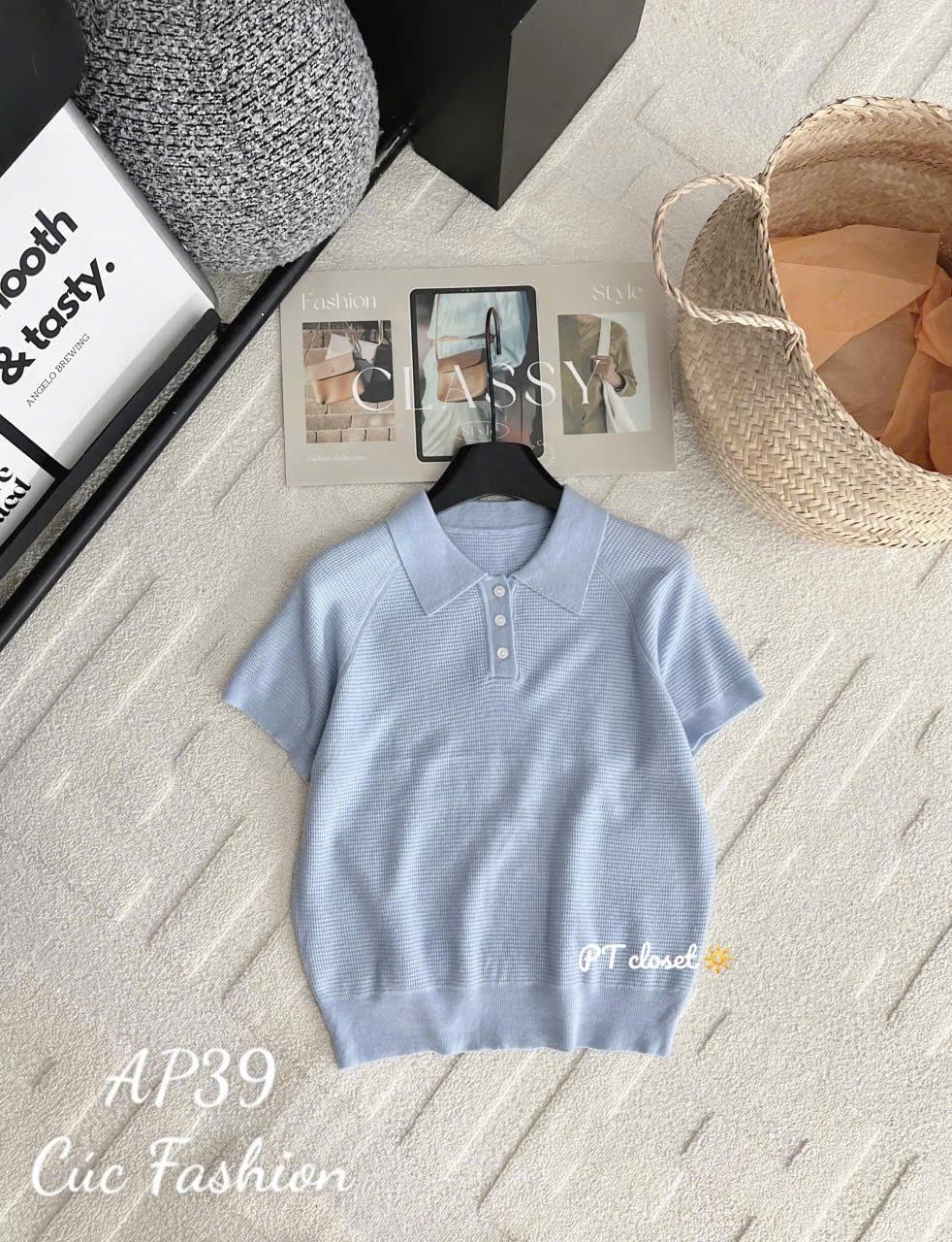 AP39 Áo polo trơn 3 cúc