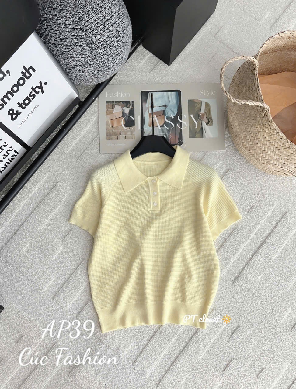AP39 Áo polo trơn 3 cúc